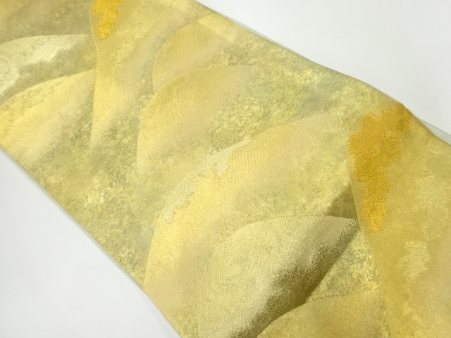 リサイクル　山並に雲模様織出し袋帯（サービス品）